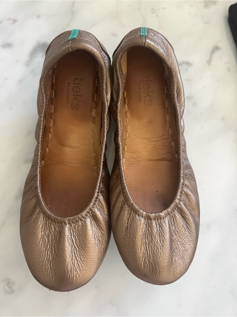 Tieks Bronze Metallic Leather Ballet Flats